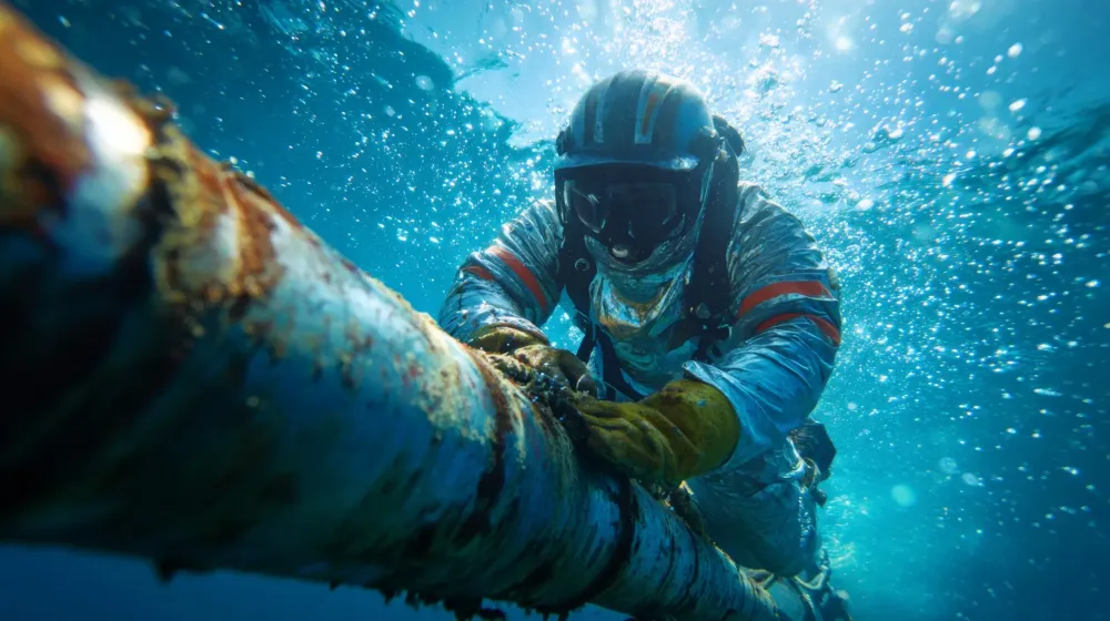 Travaux sous-marins près de Marche-en-Famenne